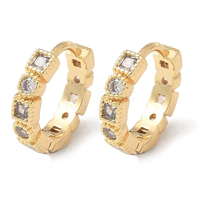 Brass Micro Pave Cubic Zirconia Hoop Earrings EJEW-H152-01E-G-1
