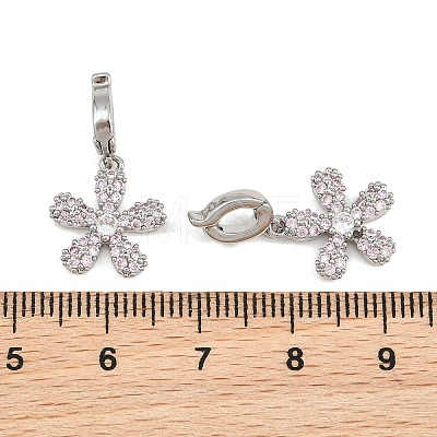 Brass Micro Pave Cubic Zirconia Pendants CU-CBAA6E8-14P-05-1