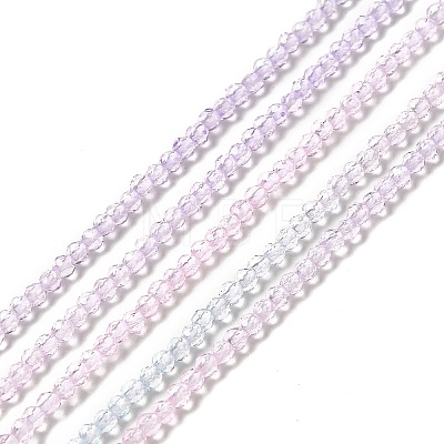 Transparent Gradient Color Glass Beads Strands GLAA-H021-01A-06-1
