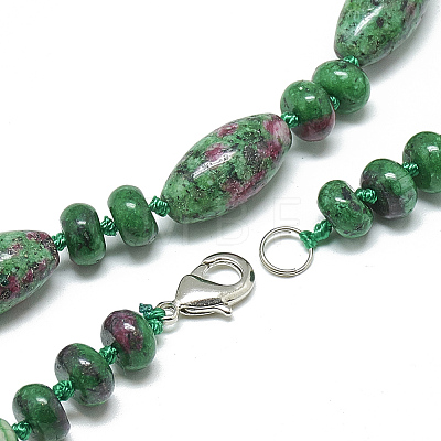 Natural Ruby in Zoisite Beaded Necklaces NJEW-S388-22-1