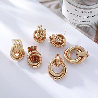 3 Pairs Retro Alloy Stud Earrings FS-WG5E7DF-01-1