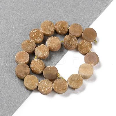 Electroplated Natural Druzy Agate Beads Strands G-M433-01H-1