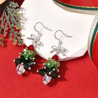 Tibetan Style Alloy Glass Earrings EJEW-JE06612-1
