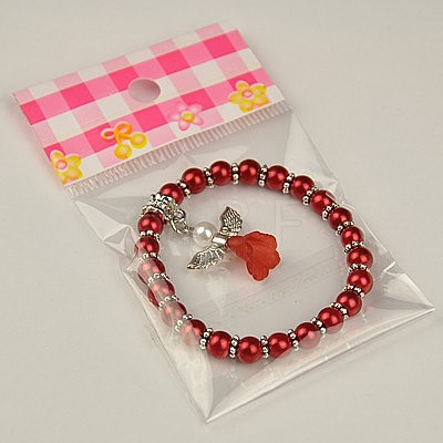 Lovely Wedding Dress Angel Bracelets for Kids BJEW-JB00727-17-1