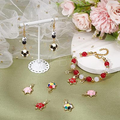  8Pcs 4 Colors Brass Enamel Pendants KK-NB0002-65-1