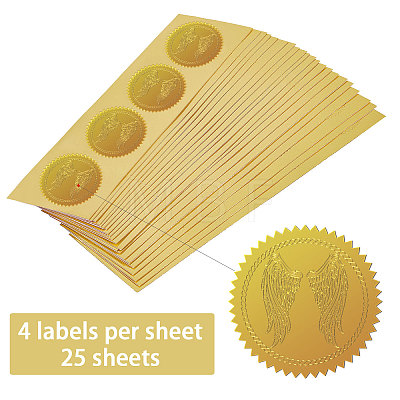 Self Adhesive Gold Foil Embossed Stickers DIY-WH0211-385-1