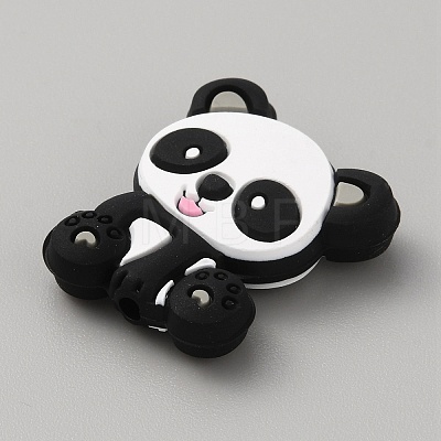 Panda Silicone Beads SIL-WH0002-82B-1