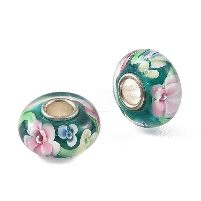 Lampwork & Brass Core European Beads LAMP-P019-01P-33-1