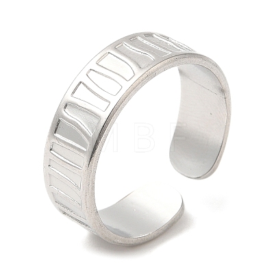 304 Stainless Steel Open Cuff Rings RJEW-K245-72P-1