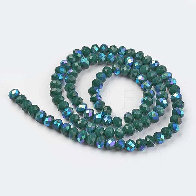 Electroplate Opaque Solid Color Glass Beads Strands EGLA-A034-P1mm-L06-1