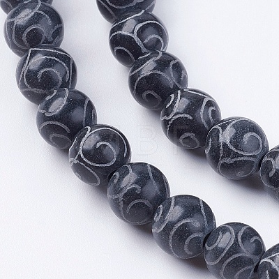 Natural Carved Henan Jade Beads Strands X-G-I105-8mm-02-1