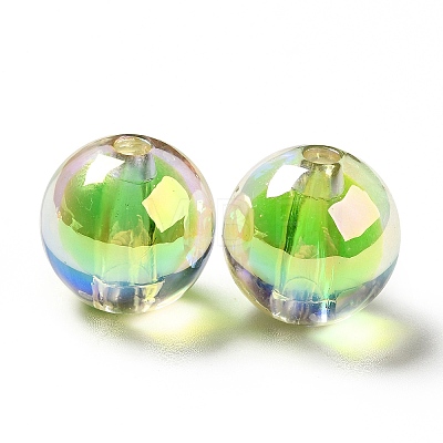 Two Tone UV Plating Rainbow Iridescent Acrylic Beads TACR-D010-03A-05-1