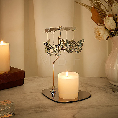 430 and 201 Stainless Steel Rotating Candlestick Tealight Candle Holder DJEW-WH0039-21P-1