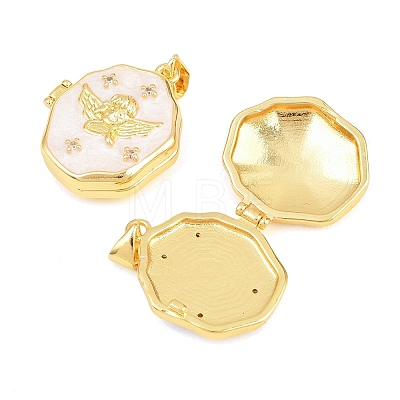 Brass Locket Pendants KK-D232-07G-1