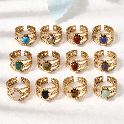 304 Stainless Steel Cuff Open Rings RJEW-F213-03G-1