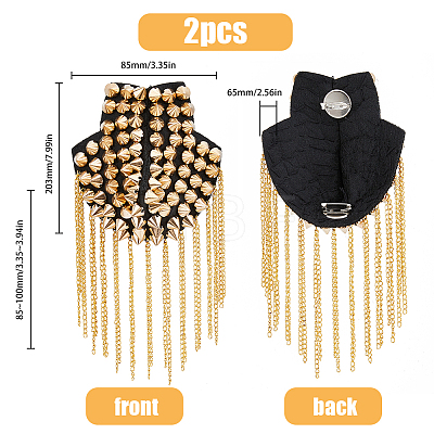 Fashionable Punk Style Chain Tassel Epaulettes DIY-WH0304-475G-1