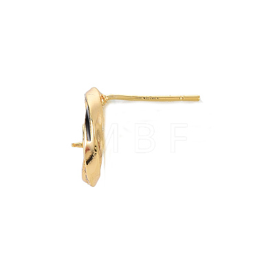 Brass Micro Pave Clear Cubic Zirconia Stud Earring Findings KK-N233-125-NF-1