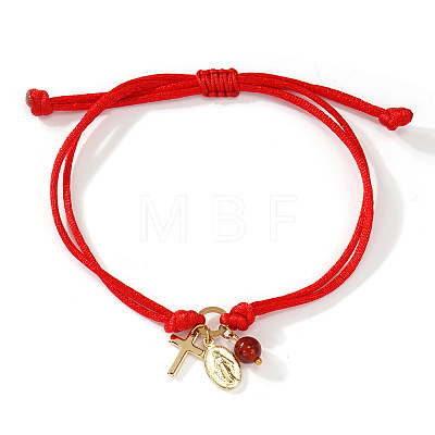 Handmade Adjustable Brass Cord Charm Bracelets OH6881-1-1