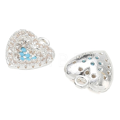 Brass Micro Pave Sky Blue Cubic Zirconia Charms CU-CBAB0CF-14S-1