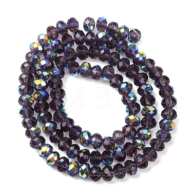 Electroplate Transparent Glass Beads Strands EGLA-A046-01B-11-1