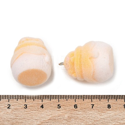 Flocking Opaque Resin Pendants RESI-F064-A17-1
