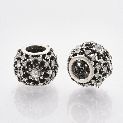 Antique Silver Plated Alloy European Beads MPDL-S067-17B-AS-1