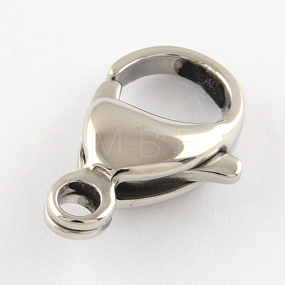 Tarnish Resistant Polished 304 Stainless Steel Lobster Claw Clasps STAS-R072-07A-1