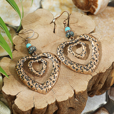 Bohemian Style Alloy Resin Dangle Earrings WG64A01-09-1