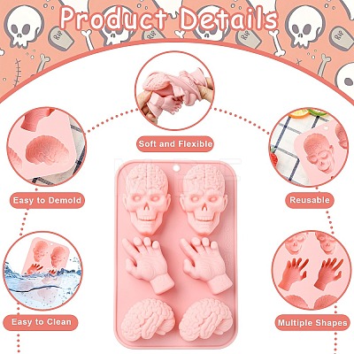 Skull Hand Brain Shaped Silicone Molds ST-CJ0043-058-1