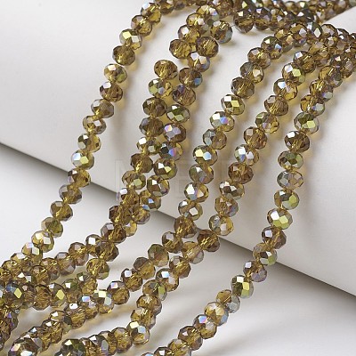 Electroplate Transparent Glass Beads Strands EGLA-A034-T3mm-S04-1