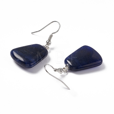 Natural Sodalite Trapezoid Dangle Earrings EJEW-D188-02P-07-1