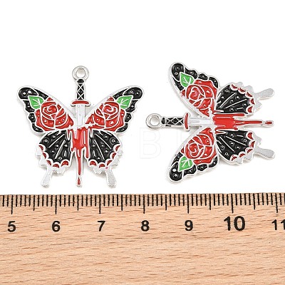 Alloy with Black Enamel Pendants AL-CBA2919-02P-02-1