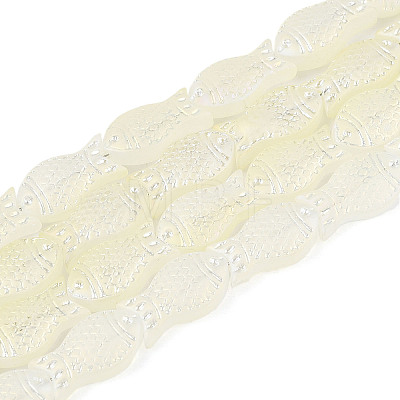 Frosted Glass Beads Strands GLAA-T023-40C-08-1