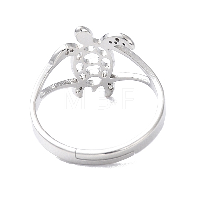 304 Stainless Steel Hollow Out Tortoise Adjustable Ring for Women RJEW-I097-02P-1
