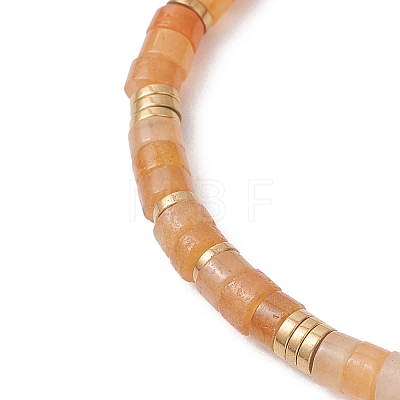 Natural Red Aventurine Beads Stretch Bracelet for Women BJEW-JB13215-04-1