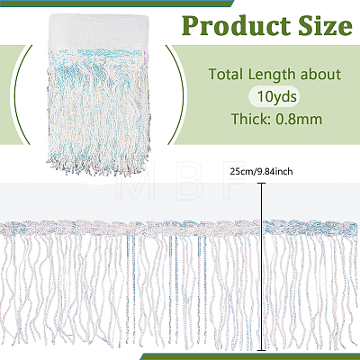 Polyester Fringe Lace Trim DIY-WH0671-008B-1