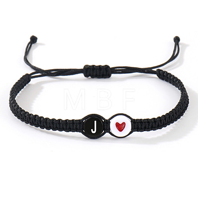 304 Stainless Steel Alphabet Beads Braided Bead Bracelets RY3090-36-1