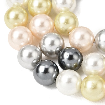 Baking Paint Pearlized Glass Pearl Round Bead Strands PEAR-H019-02D-16-1