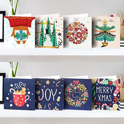 Christmas Theme DIY Diamond Painting Greeting Cards Kits XMAS-PW0001-120-1