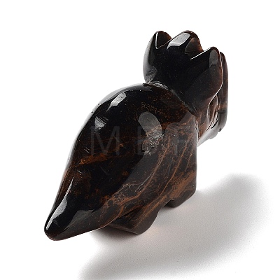 Natural Tiger Eye Carved Healing Rhinoceros Figurines DJEW-P016-01H-1