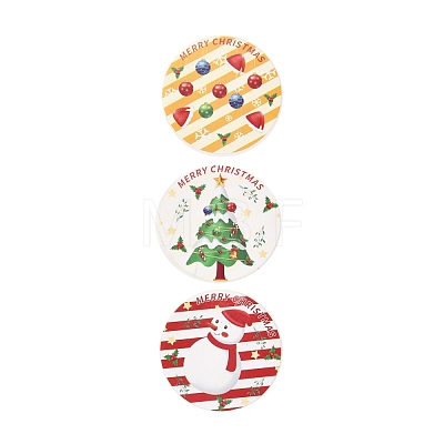 Christmas Themed Flat Round Roll Stickers DIY-B031-06-1