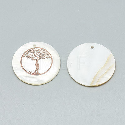 Freshwater Shell Pendants SHEL-Q016-013RG-1