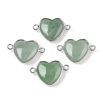 Natural Green Aventurine Love Heart Pendants G-T138-205I-P-1