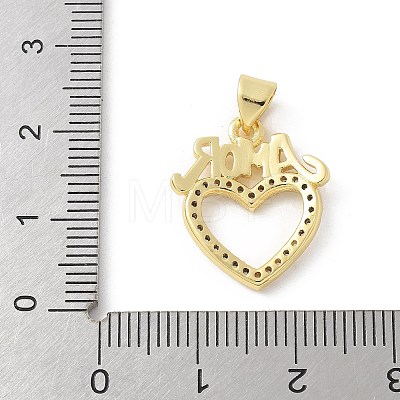 Brass Micro Pave Cubic Zirconia Pendants KK-P294-28G-01-1