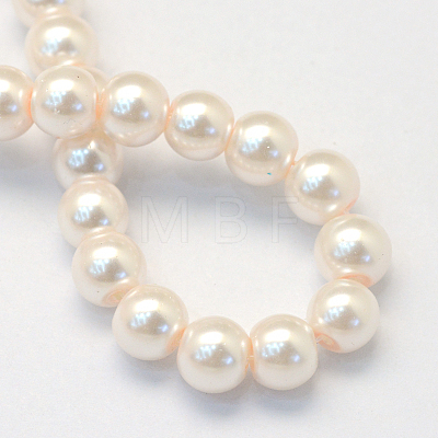 Baking Painted Pearlized Glass Pearl Round Bead Strands HY-Q330-8mm-41-1