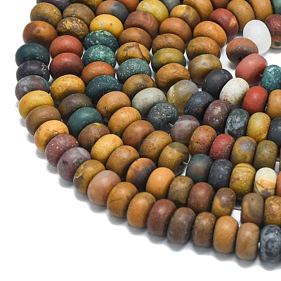 Natural Ocean Jasper Beads Strands G-P575-A36-8x5mm-1