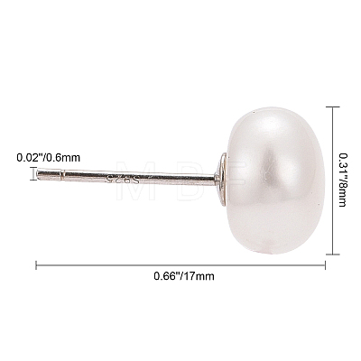 Valentine Presents for Her 925 Sterling Silver Ball Stud Earrings EJEW-D029-8mm-2-1