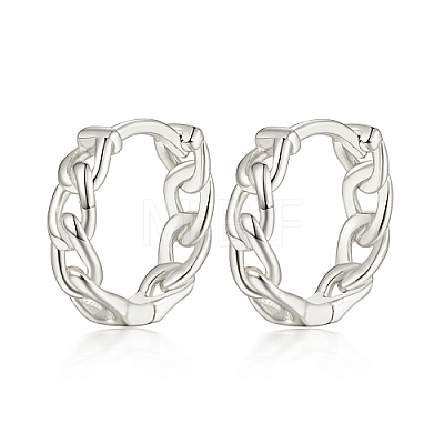 Anti-Tarnish Rhodium Plated 925 Sterling Silver Hoop Earrings CD8320-2-1