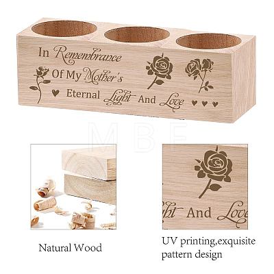 3 Hole Wood Candle Holders DIY-WH0375-001-1