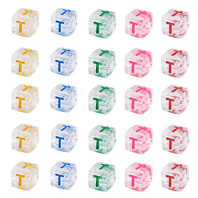 50Pcs Acrylic European Beads MACR-TADJ0001-13T-1